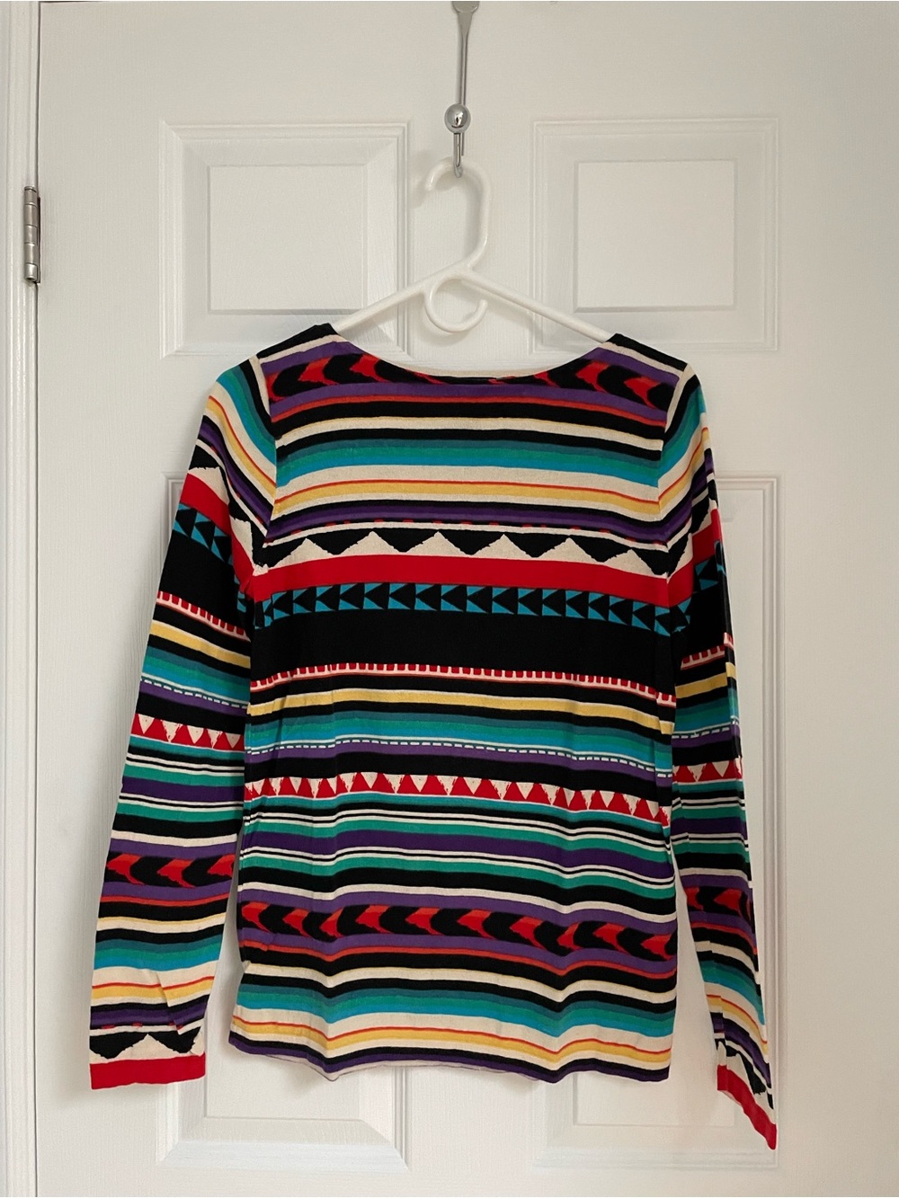 Chaps Multicolor Striped Geometric Crewneck Sweater - Women (never been worn)